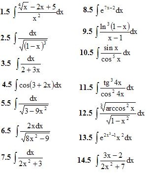Вариант 5 ИДЗ 8.1 14 интегралов 