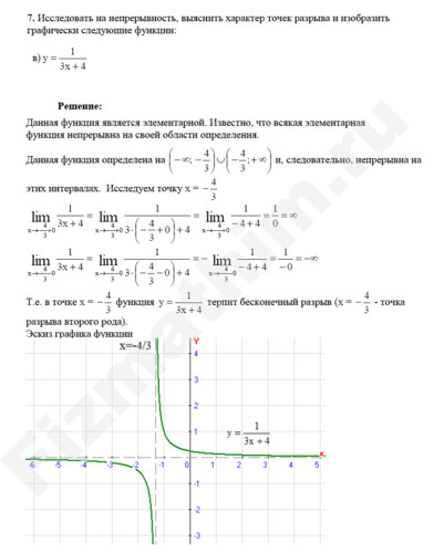Исследование на непрерывность функции решение пример 3