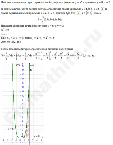 Площадь фигуры ограниченной линиями решение пример 17