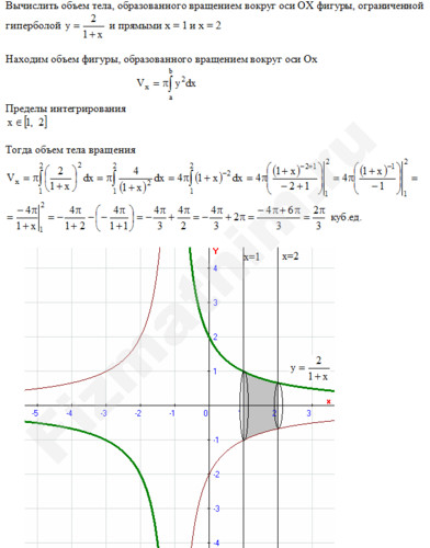 Вычислить объем тела образованного вращением решение пример 3